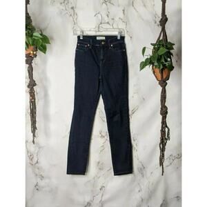 Madewell Jeans Women 25 High Rise Alley Straight Let Denim Dark Wash